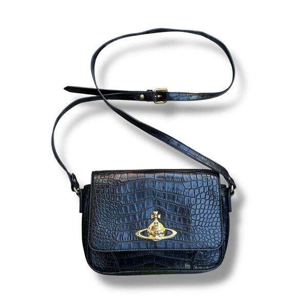 Vivienne Westwood Handbags - Vivienne Westwood Anglomania Croc Leather Shoulder Bag